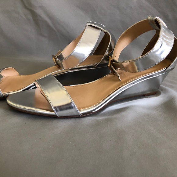 J. Crew Silver Open-Toe Heeled Sandals - Picture 3 of 4